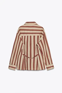 STRIPED SHIRT WITH BACK TAB