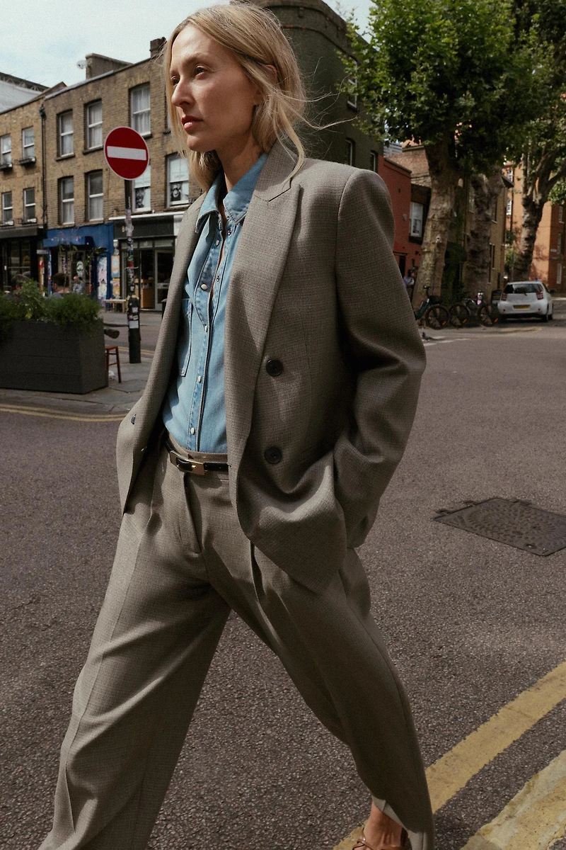 VESTE CROISÉE ÉPAULETTES