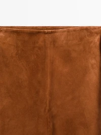 Flared suede leather trousers
