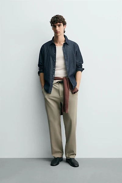 STRAIGHT FIT STRETCH PANTS