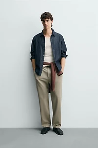 STRAIGHT FIT STRETCH PANTS