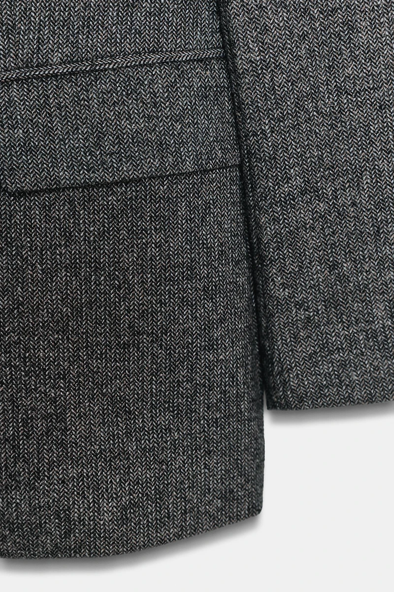 HERRINGBONE WOOL BLAZER