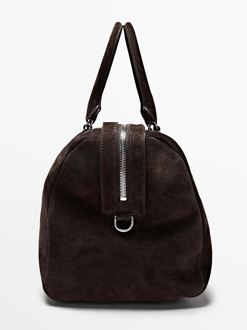 Sac de voyage en cuir finition daim