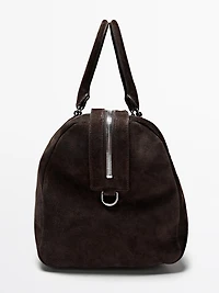 Sac de voyage en cuir finition daim