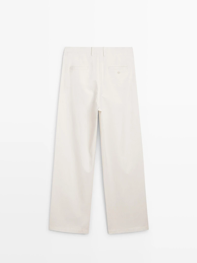 Pleated trousers with crossover fastening - STUDIO