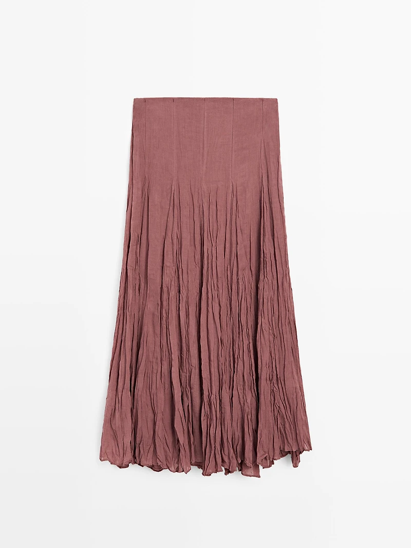 Flowing godet midi skirt