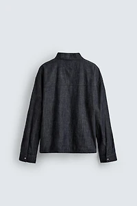RELAXED FIT DENIM POLO SHIRT