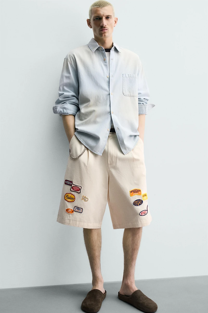 PATCHED BAGGY FIT SHORTS