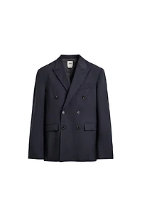 100% WOOL PINSTRIPE SUIT JACKET
