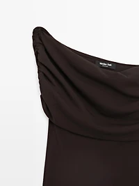 Asymmetric top with draped neckline