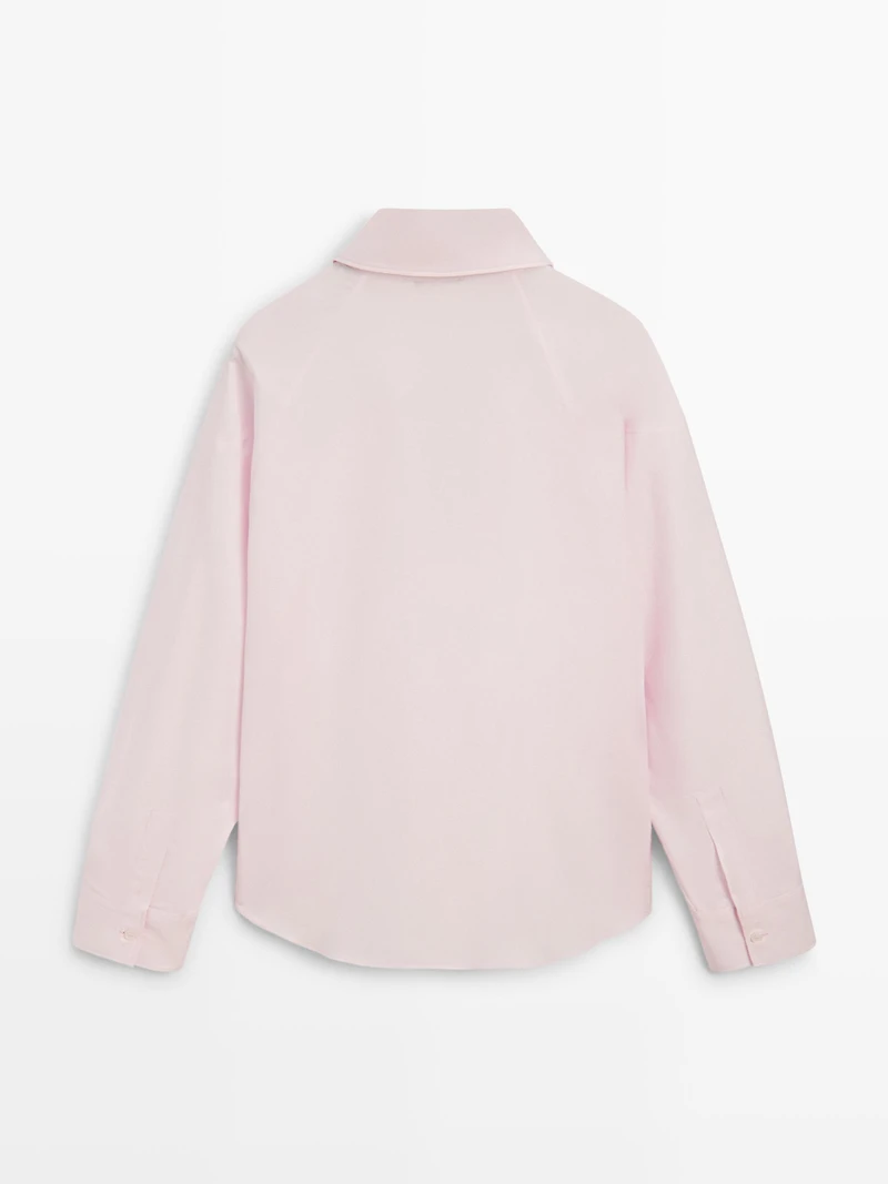 Cotton poplin shirt with dart detail