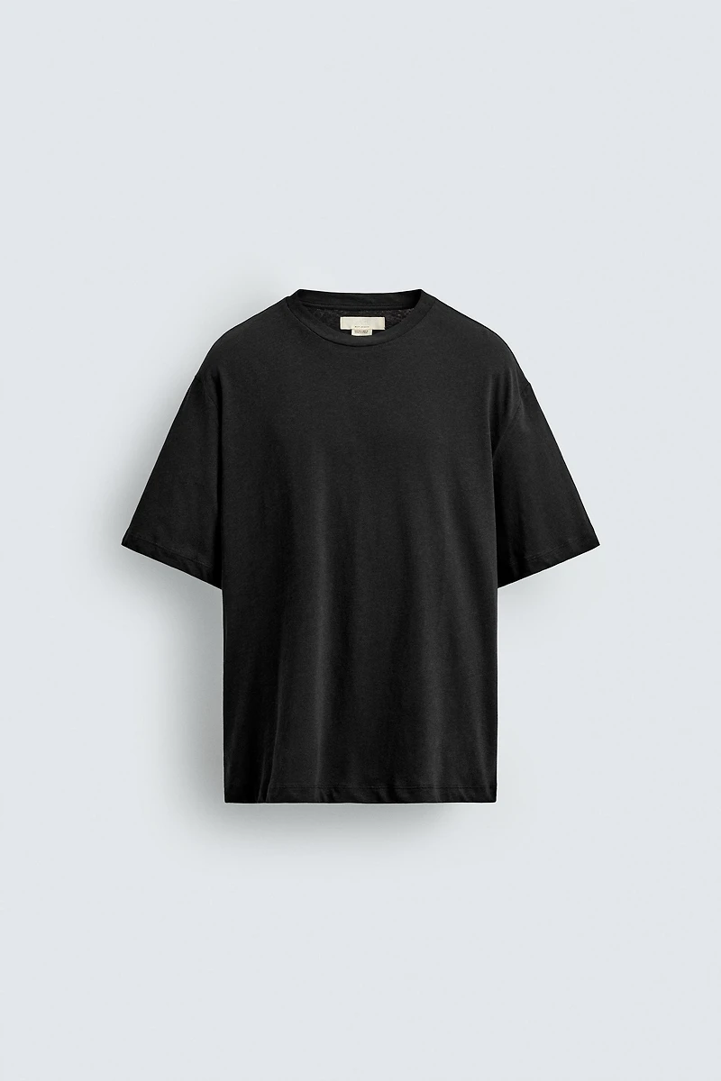 RELAXED FIT COTTON - LINEN T-SHIRT