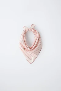 EMBROIDERED STRIPED FLORAL BANDANA
