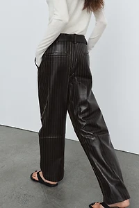 STRIPED LEATHER PANTS ZW COLLECTION LIMITED EDITION