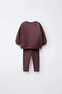 PLAIN SWEATSHIRT AND LEGGING SET