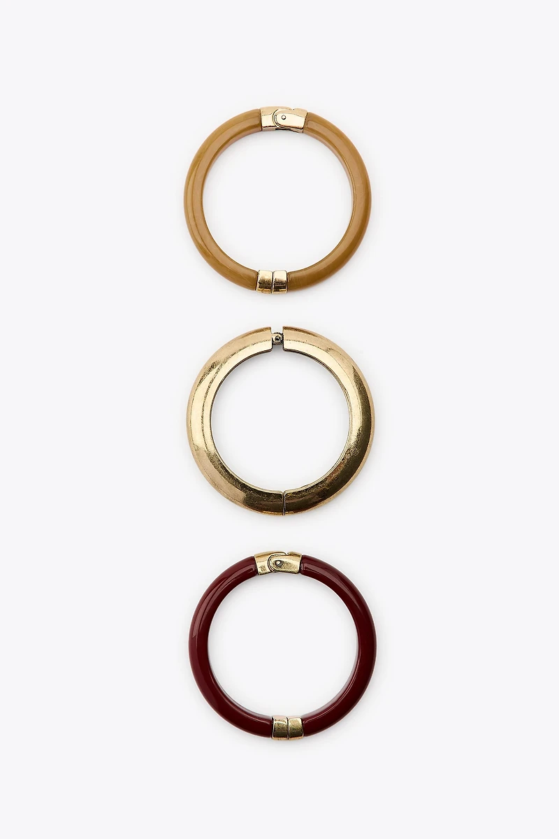 LOT DE 3 BRACELETS EN RÉSINE