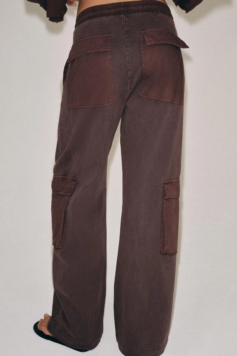 PANTALON CARGO EFFET DÉLAVÉ