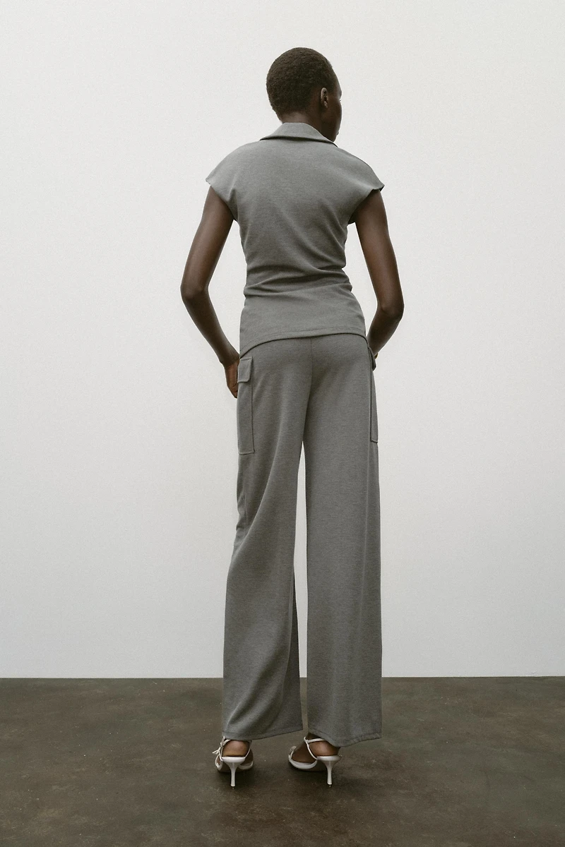 PIQUÉ PANTS WITH POCKETS