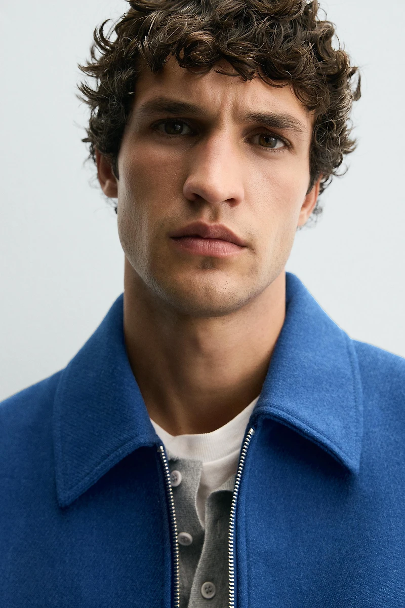 ZIP-UP WOOL EFFECT JACKET