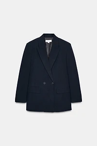 OVERSIZED DOUBLE BREASTED PINSTRIPE BLAZER