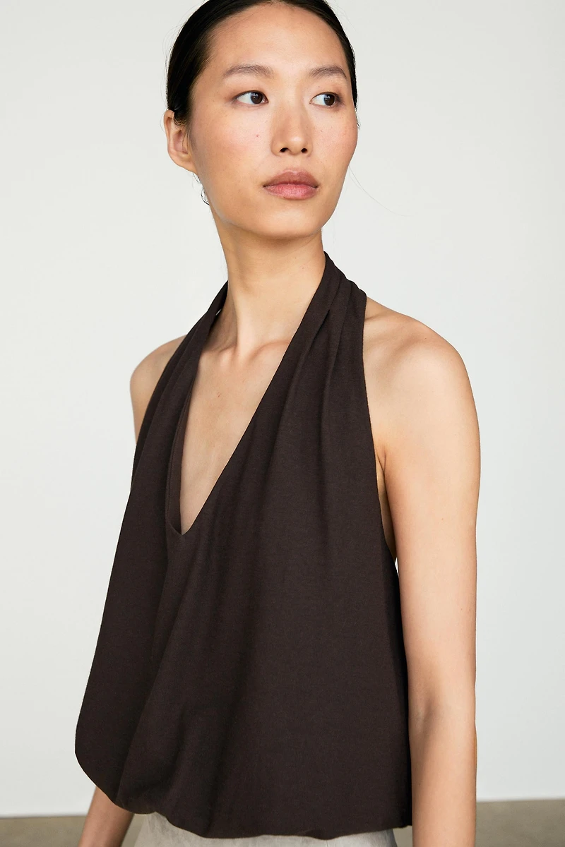 Top encolure américaine bas élastique coton