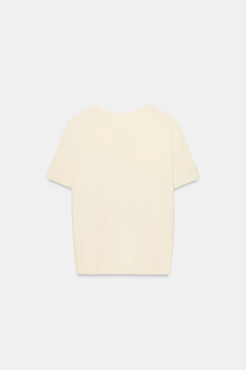 SHORT-SLEEVE KNIT TOP
