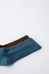 LOT DE DEUX CHAUSSETTES MONTANTES CANNELÉES