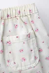 PATCHWORK FLORAL DENIM SHORTS