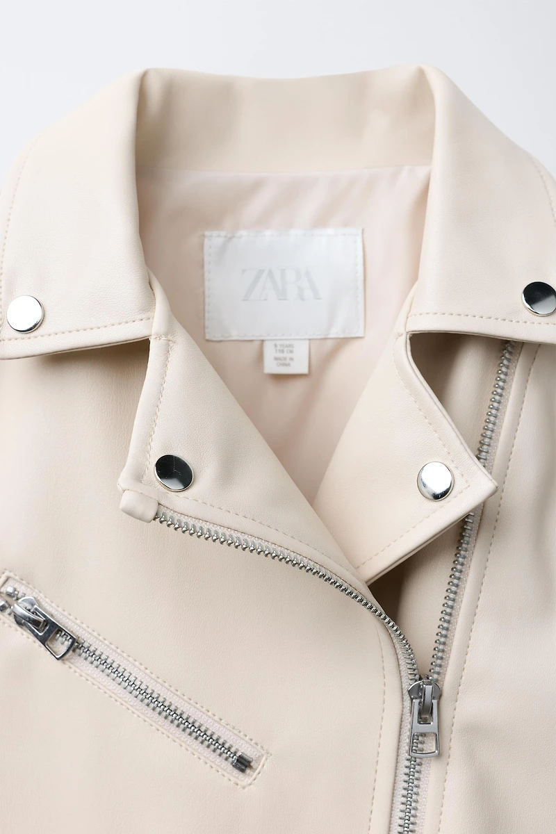FAUX LEATHER BIKER JACKET