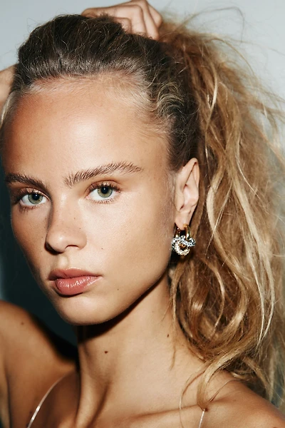 COMBINED SPARKLY HOOP EARRINGS