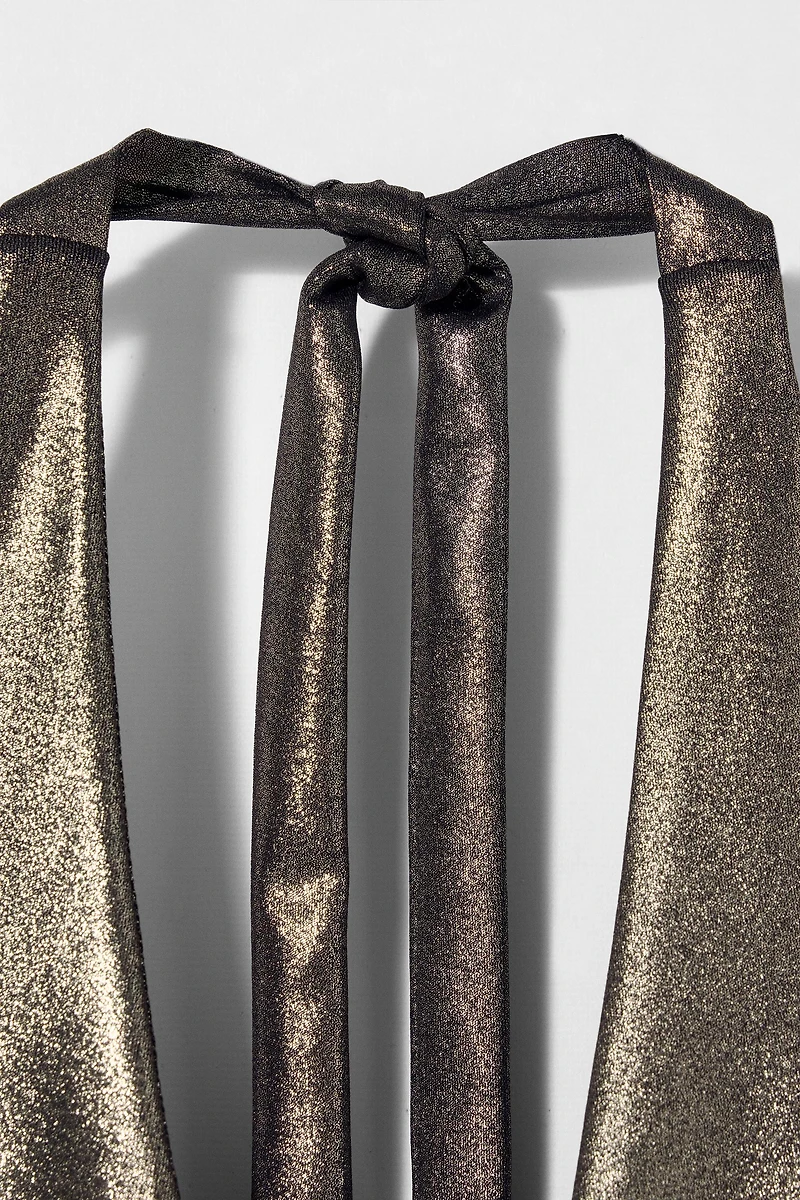 METALLIC HALTER BODYSUIT KATE MOSS X ZARA