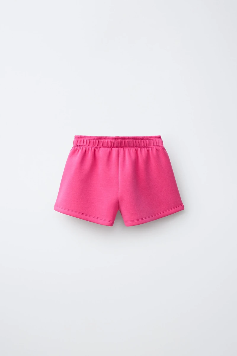 ATHLETIC EMBOSSED TEXT SHORTS