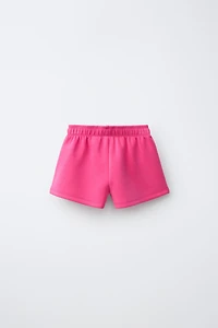 ATHLETIC EMBOSSED TEXT SHORTS