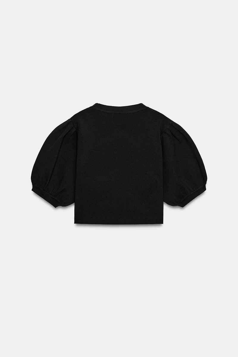 PUFF SLEEVE KNIT TOP