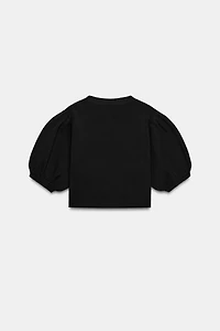 PUFF SLEEVE KNIT TOP