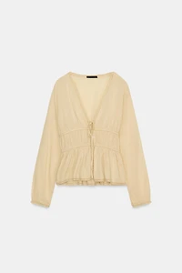 EMBROIDERED GAUZE SHIRT
