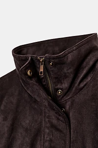 FAUX SUEDE BOMBER JACKET