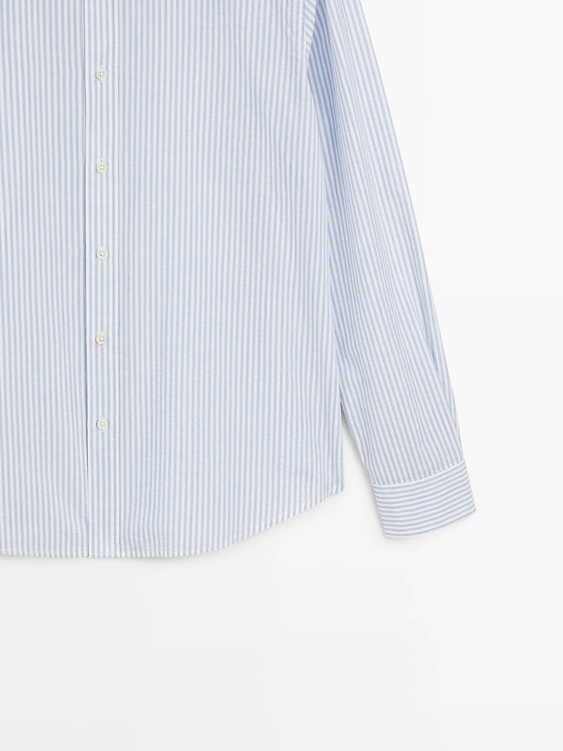 100% cotton regular fit striped shirt