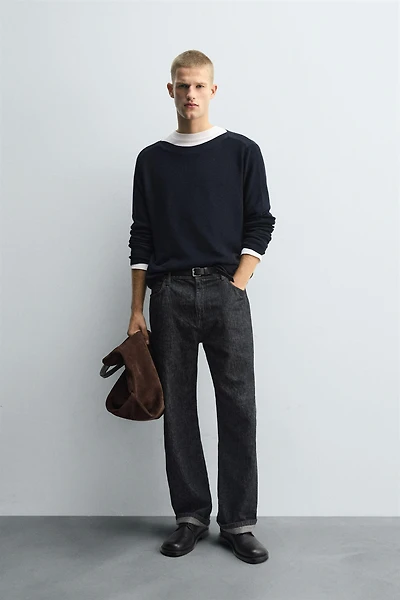 MERCERIZED FINISH TEXTURED SWEATER