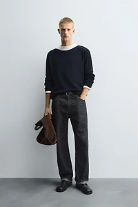 MERCERIZED FINISH TEXTURED SWEATER