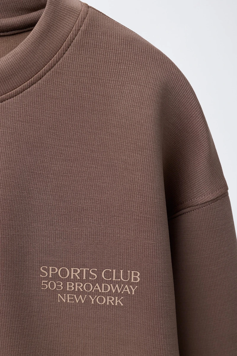 TEXT SWEATSHIRT WITH MODAL