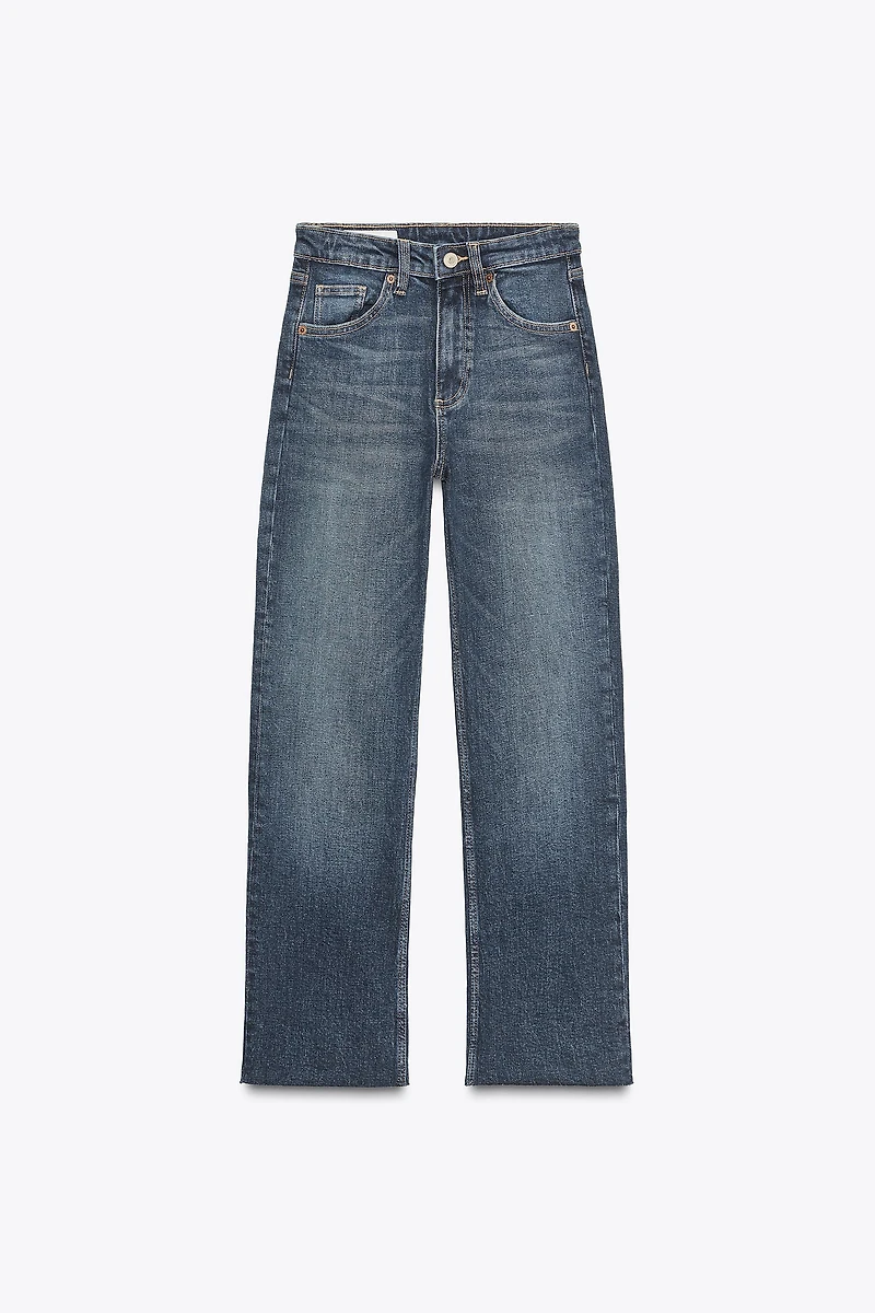 TRF HIGH-WAISTED CROPPED FLARE JEANS