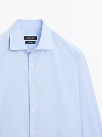 Slim fit striped twill shirt