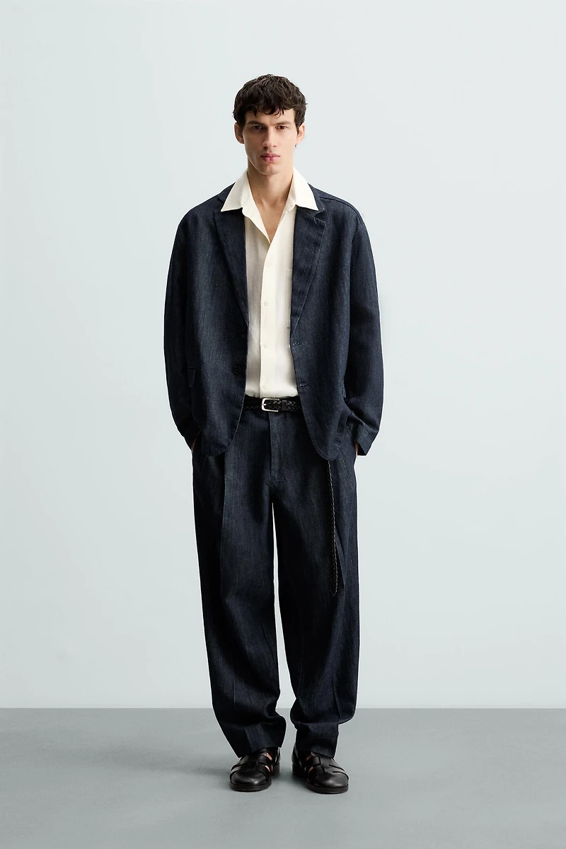 RELAXED FIT DENIM BLAZER