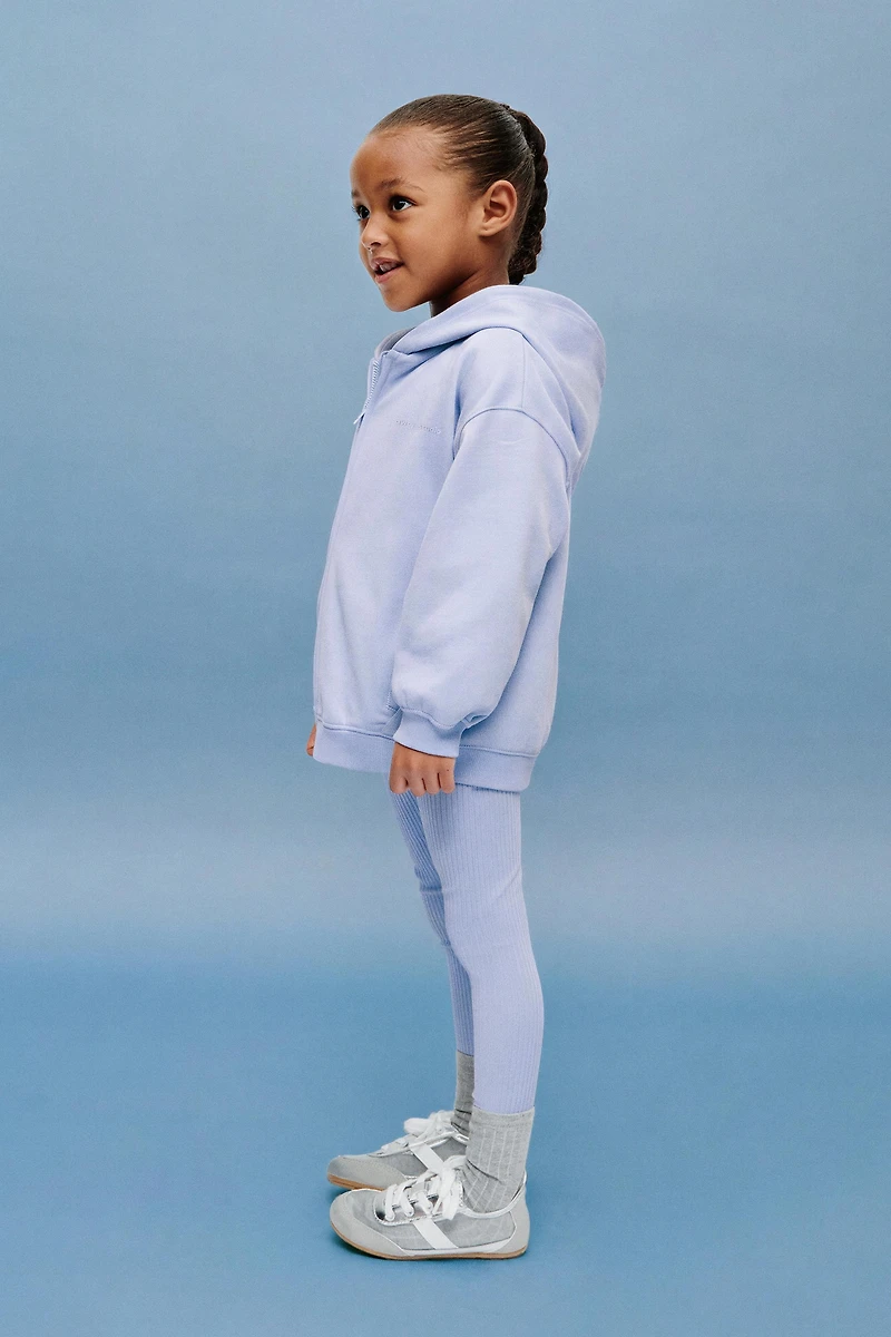 INTERLOCK ZIP SWEATSHIRT WITH RAISED TEXT