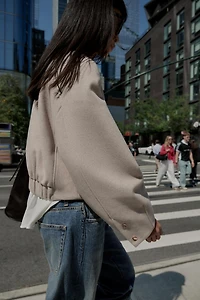 SOFT BOMBER WITH ELASTIC HEM