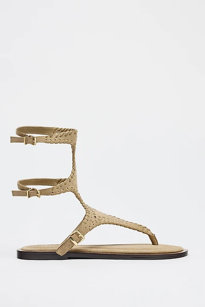 SANDALES BRACELET DOUBLE DAIM