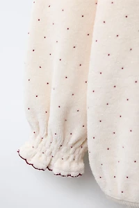 POLKA DOT VELVET SWEATSHIRT