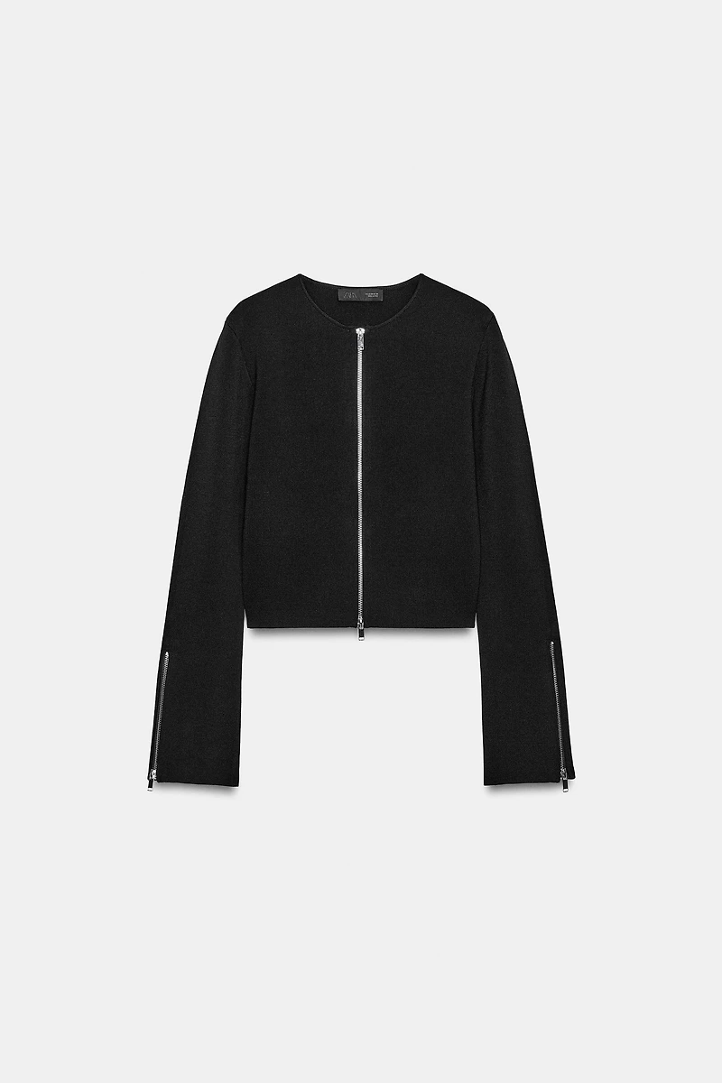 ZIPPERED CARDIGAN