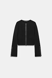 ZIPPERED CARDIGAN